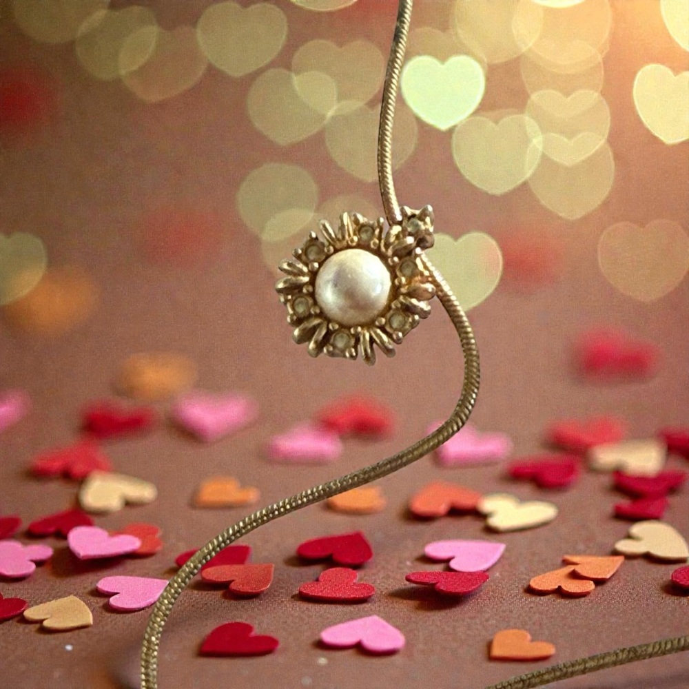 DIOR Elegant Gold Pearl Pendant Necklace